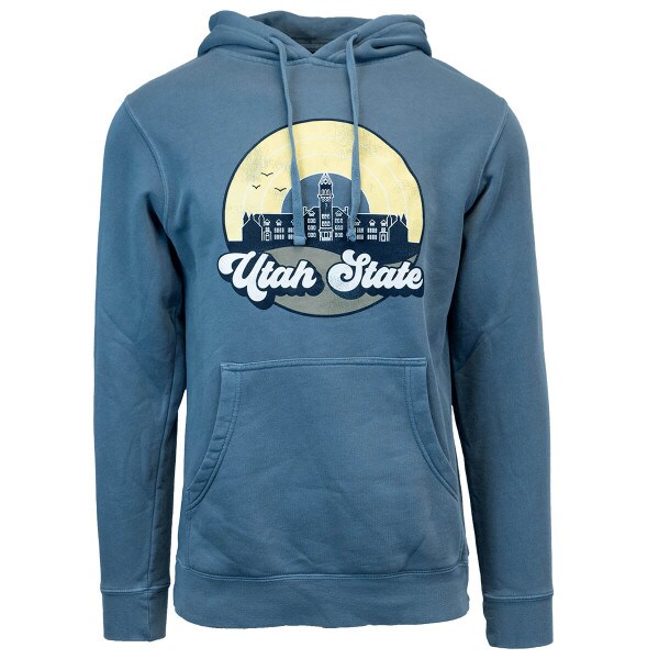 utah state old main hoodie blue